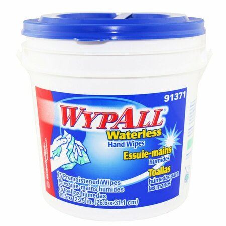 JONES STEPHENS Wypall Waterless Hand Wipes, 12 in. x 12 in. x 75 sheets, 6PK B05002